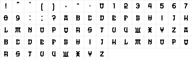 Dasvidaniya Book Bold  glyph index