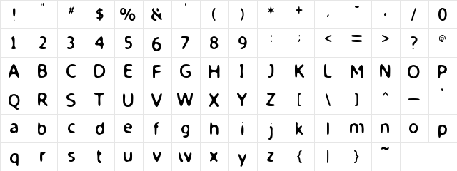 Sir Smoothy Regular  glyph index