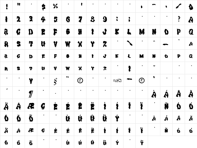 GhoulySolid normal  glyph index