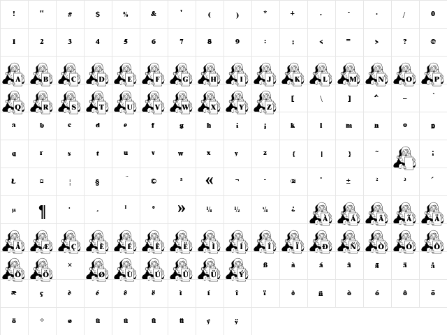 SantaClaus Becker Normal  glyph index