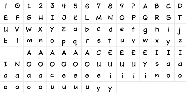 DOJO TOON DEMO Regular  glyph index
