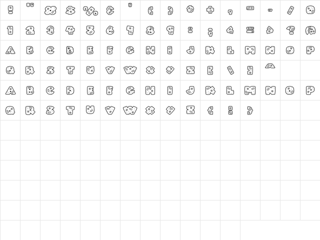 LD Owie Regular  glyph index