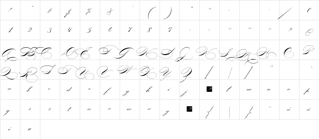 P22ZanerFour Regular  glyph index