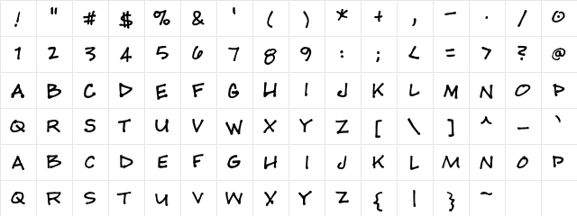 CK Leisurely Regular  glyph index