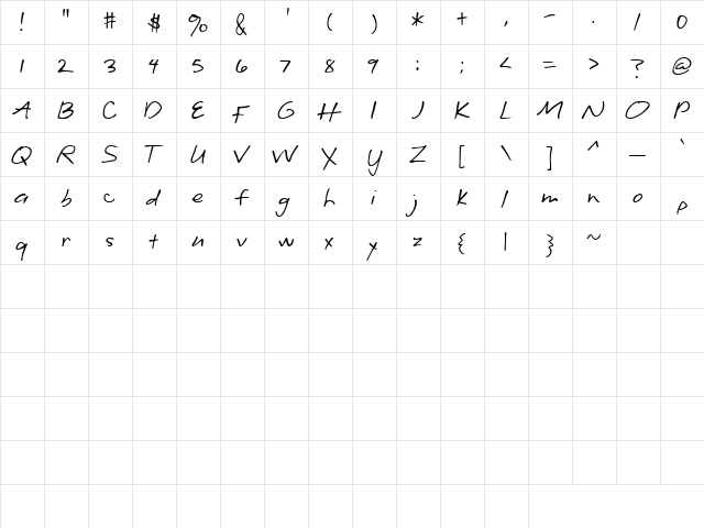 CK Quick Regular  glyph index