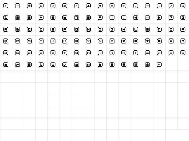 HM Othello White Regular  glyph index