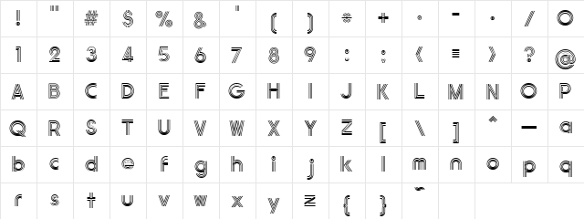 GauFontExpositionR Regular  glyph index