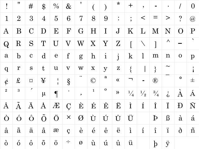 UKIJ Tuz Tor Regular  glyph index