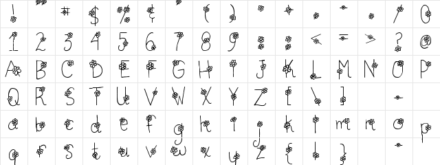 AMC_Daisy Doodle Regular  glyph index