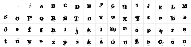 Stampede Regular  glyph index