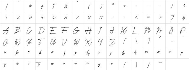 Airin Regular  glyph index