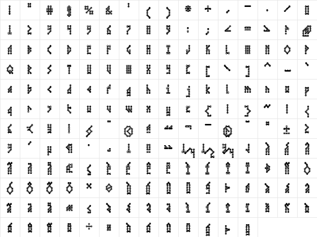 Microbe Collegiate AOE Regular  glyph index