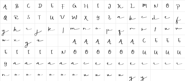 WEDNESDAY Nightdemo Regular  glyph index