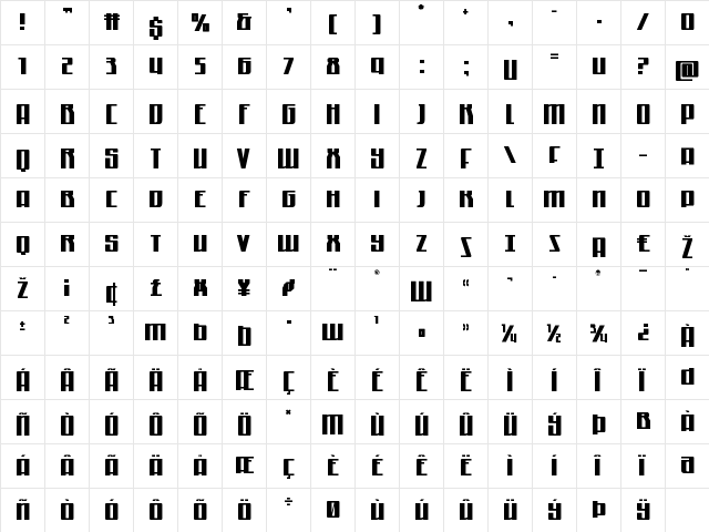 Quantum of Malice Drop Regular  glyph index