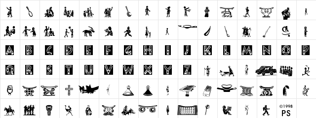 Afrika Safari B Paljas Normal  glyph index