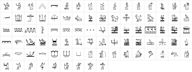 GlyphExtLibS Medium  glyph index