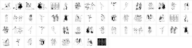DancingPeople Regular  glyph index