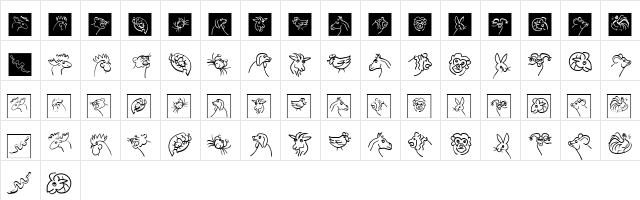 Tierisch Regular  glyph index