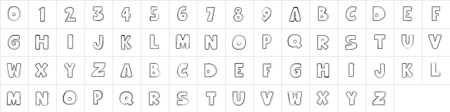 Hooman Stitch Regular  glyph index