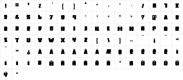 LEAGUE OF GIANT Regular  glyph index