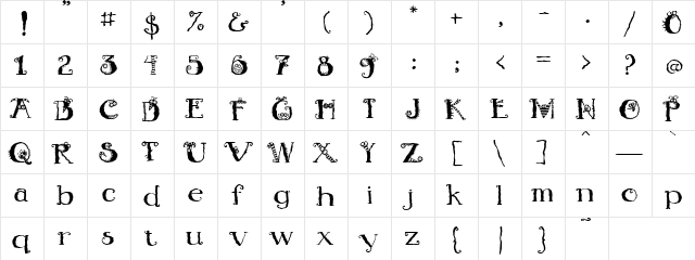 PC Monster Regular  glyph index