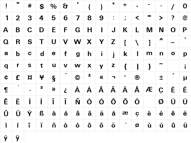 ReferenceSSK Regular  glyph index