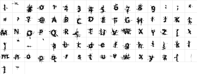 JesusBrother Medium  glyph index