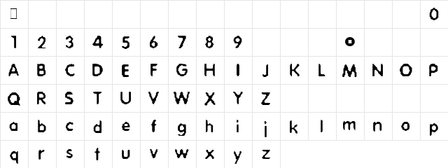 Bolt Papaer Regular  glyph index