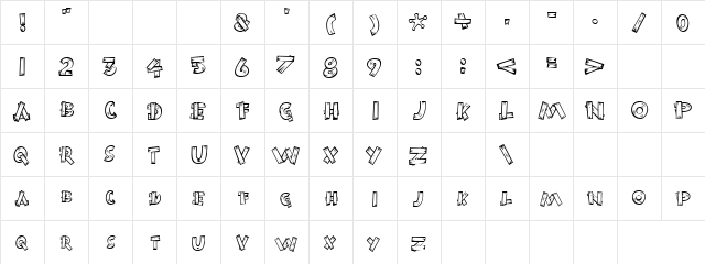 Naild Logs Regular  glyph index