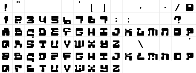 Black Metal Regular  glyph index