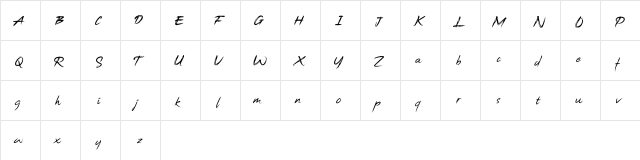 UrgentBrush Regular  glyph index