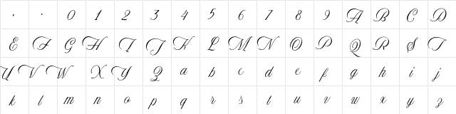 Historical Regular  glyph index