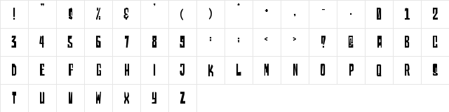 Sizela Demo Regular  glyph index