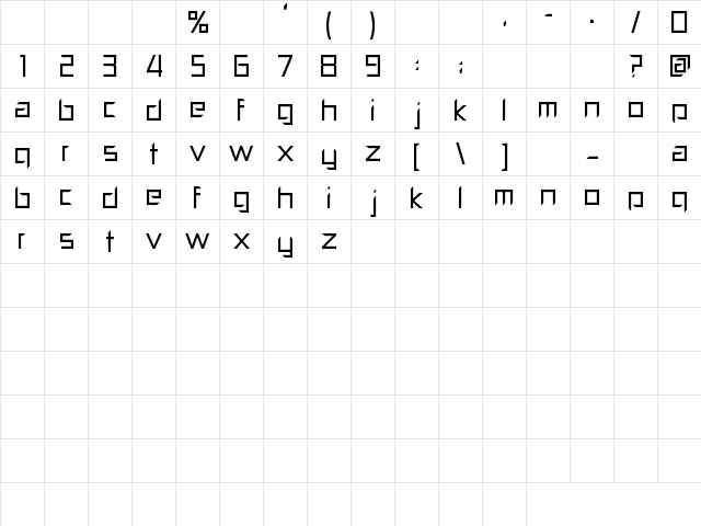 Pill Popper Regular  glyph index
