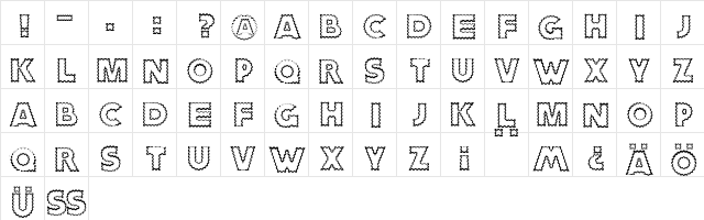 ZagzagCaps Regular  glyph index