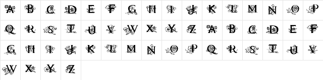 Flowers Initials Regular  glyph index