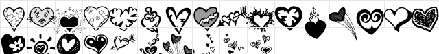 Broken Hearts Regular  glyph index