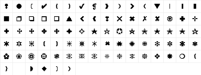 DTCRoughX01 Regular  glyph index
