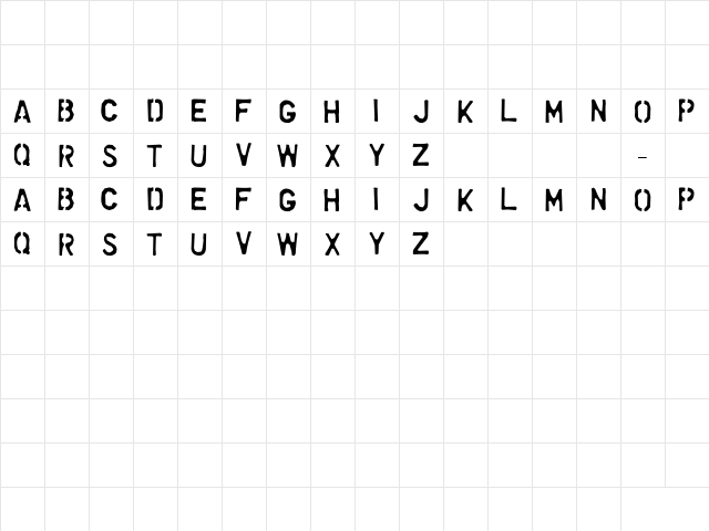 Dollar Store Stencil Regular  glyph index