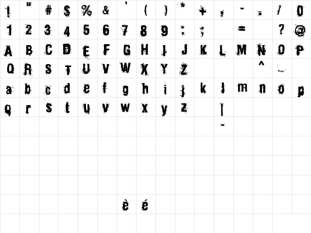 Mainpar Regular  glyph index