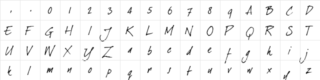 dearJoe 1 M&S Regular  glyph index