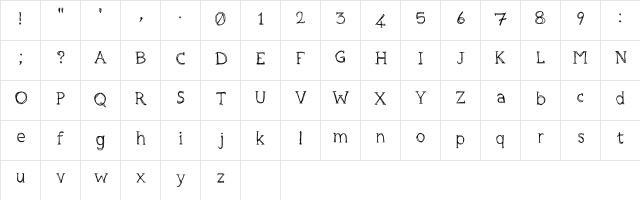 Drunk Gentleman Regular  glyph index