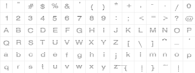 STACKER  Bold Regular  glyph index