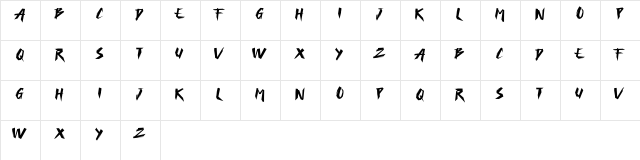 FREEDAY Regular  glyph index