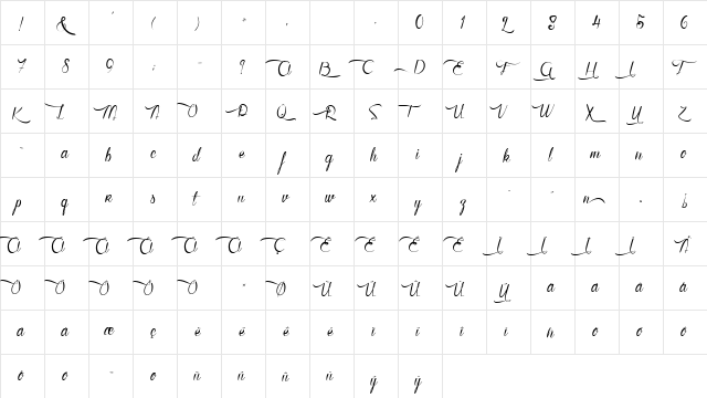 Walker on the Moon Regular  glyph index