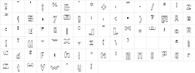 Venereal Strobe Effect Stroked Regular  glyph index