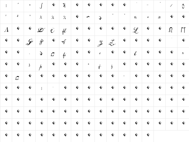 Pepe-SwashExpert Regular  glyph index