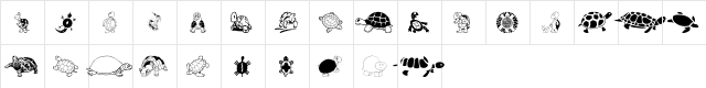 Keya's Turtles Regular  glyph index