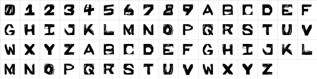 Prison Walls Regular  glyph index