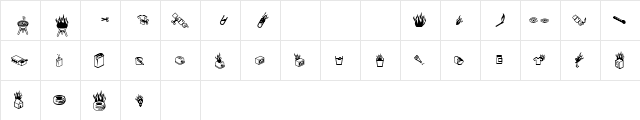 Pyrobats Regular  glyph index